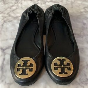 Women’s Tory Burch black Reeva ballet flat shoe 8